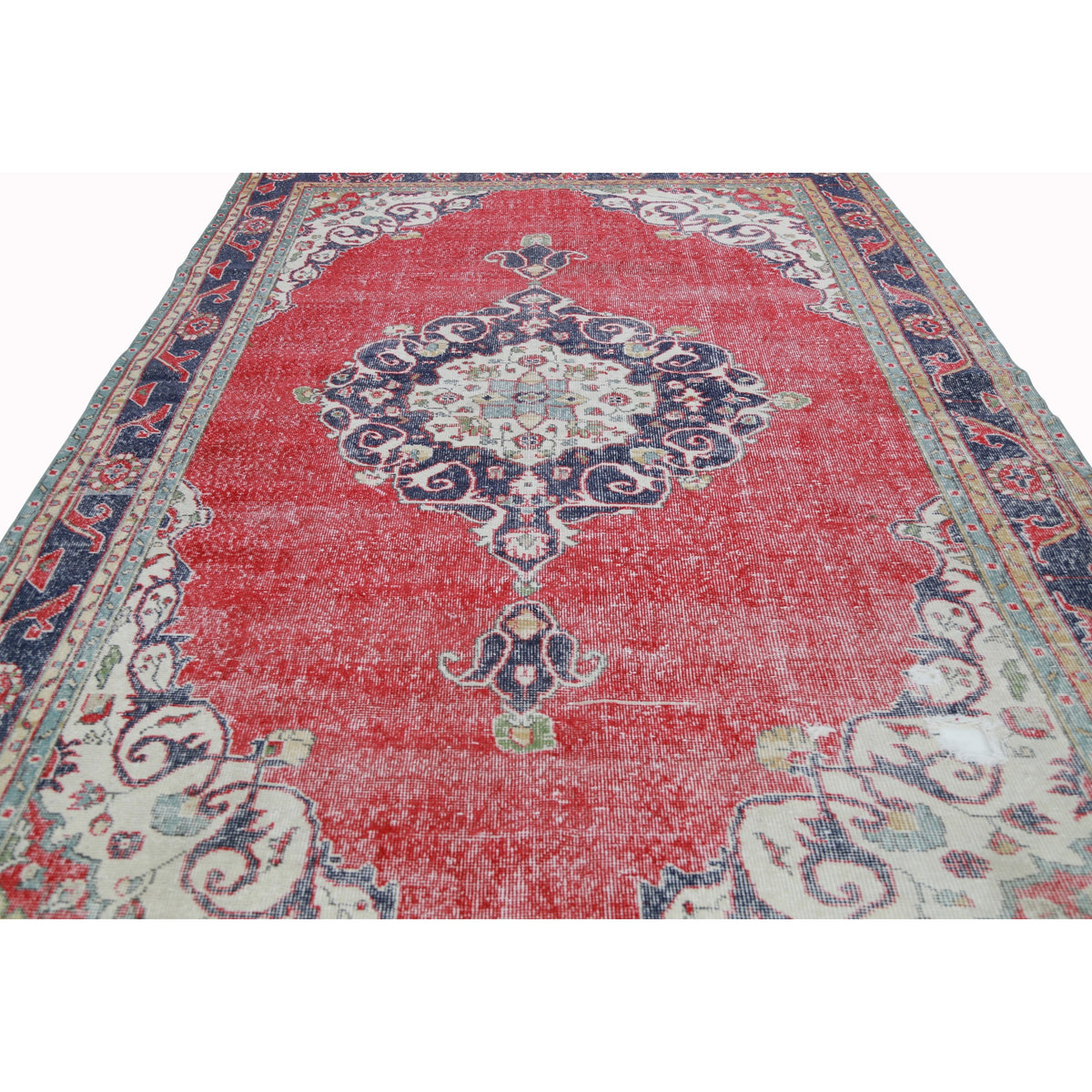 Mentigan - (6'9'' x 10'8'') Vintage Turkish Rug