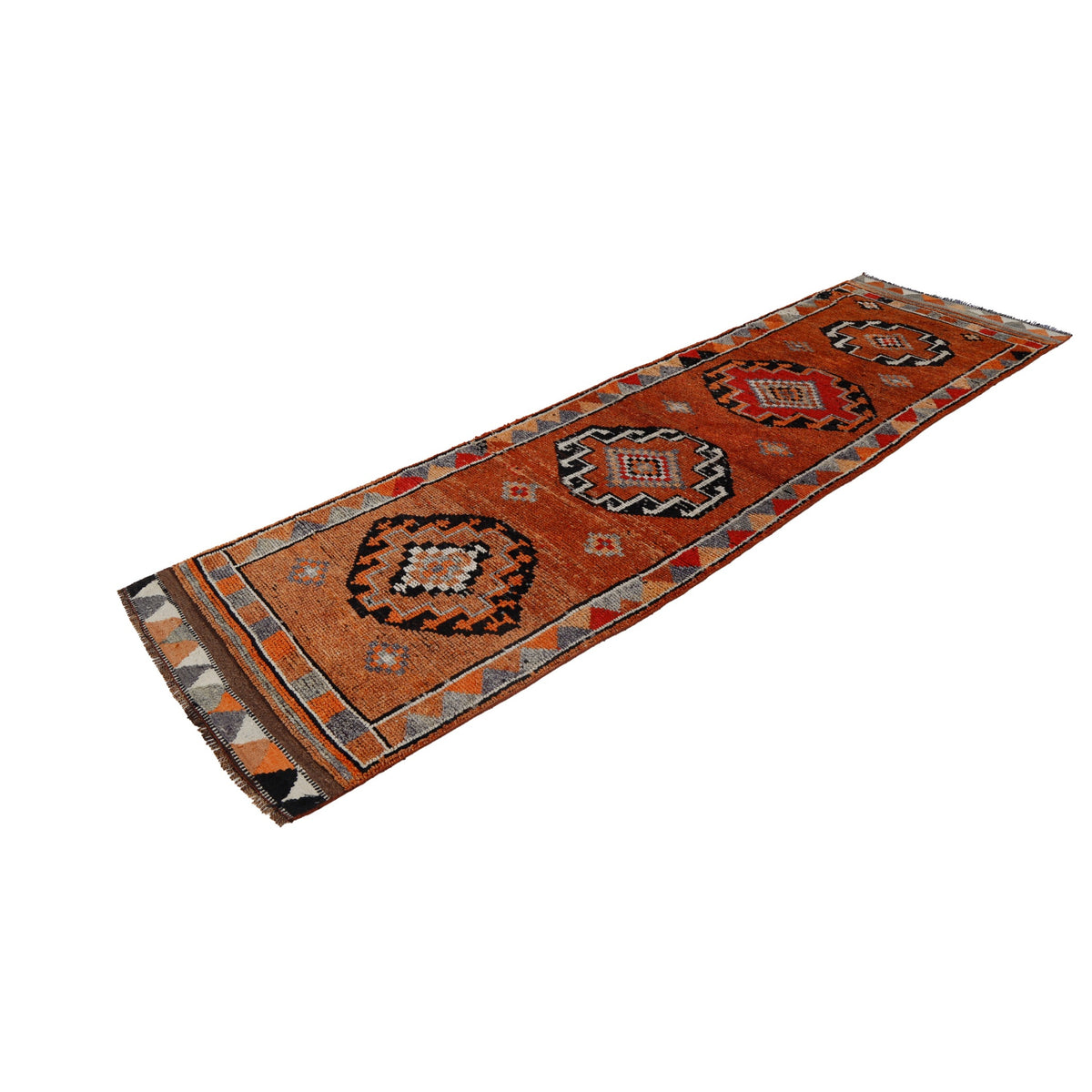 Kandih - (3'1" x 10'8") Vintage Turkish Runner Rug