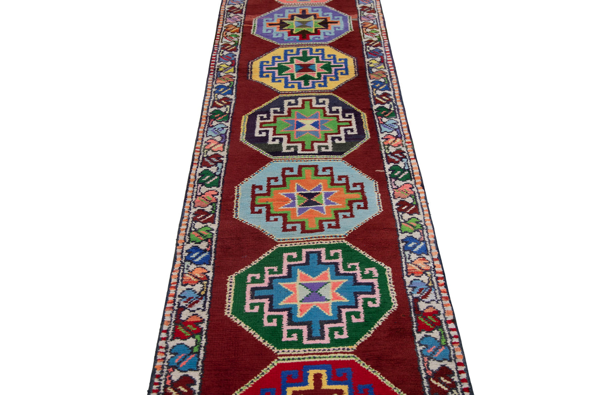 (2'5" x 11'11") Vintage Turkish Runner Rug