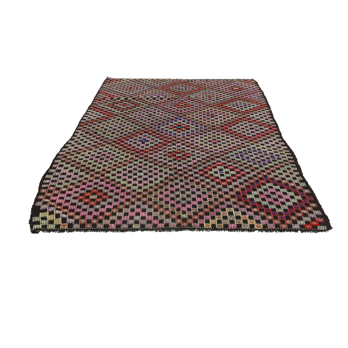 Lamuta - (6'4'' x 10'5'') Vintage Turkish Kilim