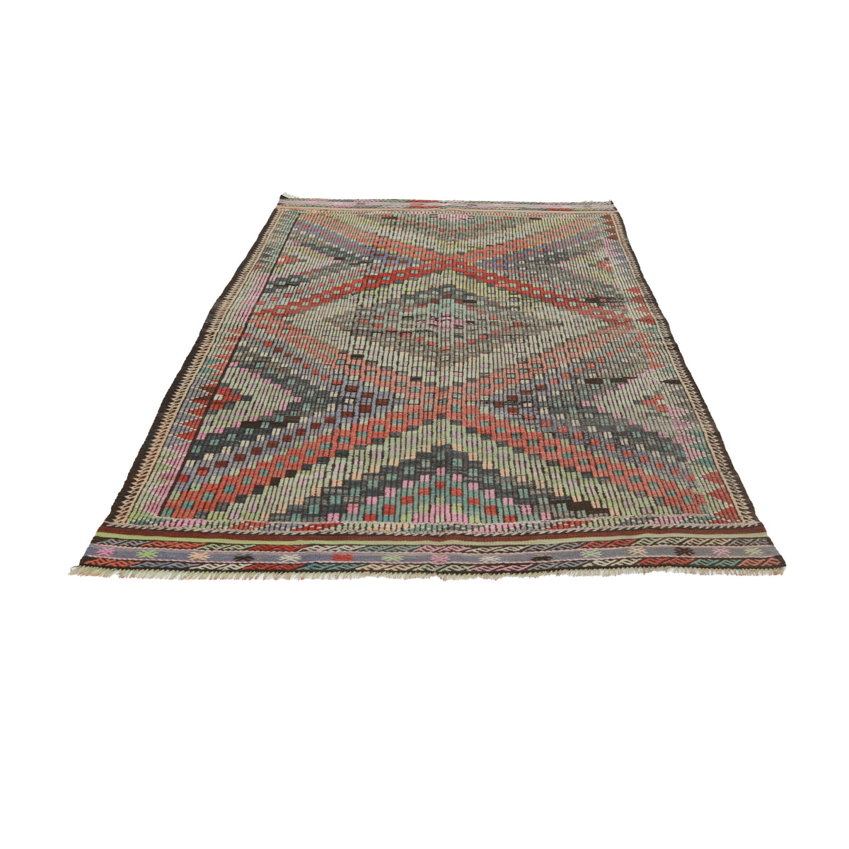 Bionga - (5'2'' x 8'6'') Vintage Turkish Kilim