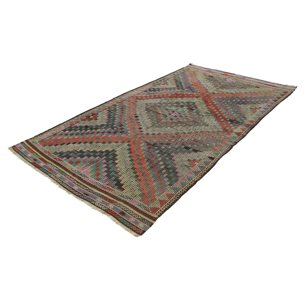 Bionga - (5'2'' x 8'6'') Vintage Turkish Kilim