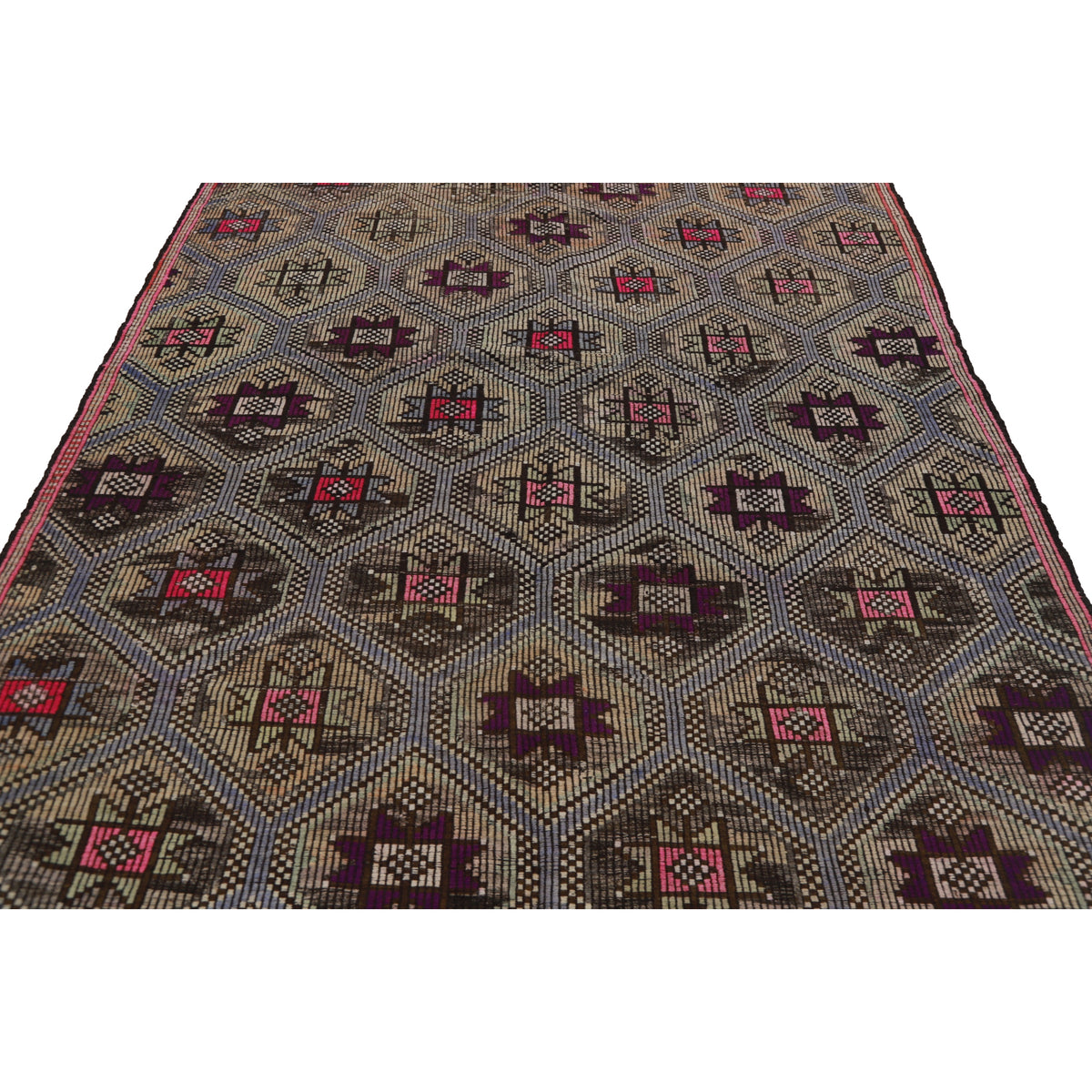 Margasari  - (6'4'' x 9'6'') Vintage Turkish Kilim