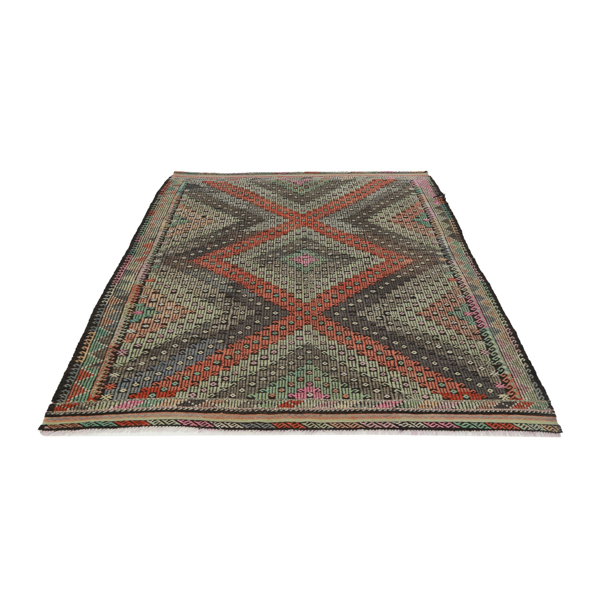 Semaras - (6' x 8') Vintage Turkish Kilim