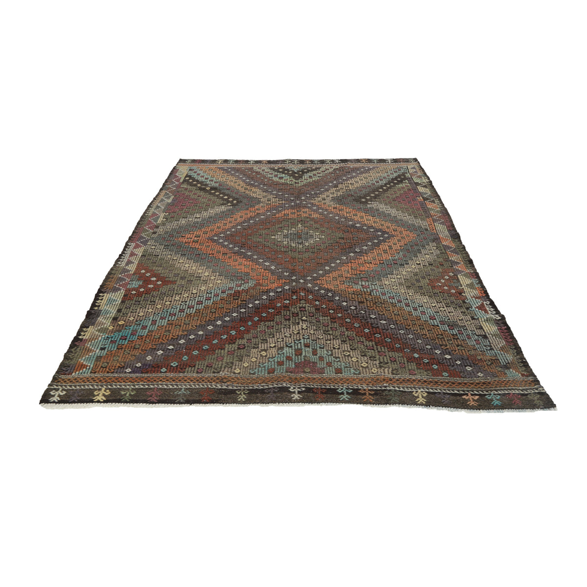 Keniphan - (6'6'' x 8'8'') Vintage Turkish Kilim