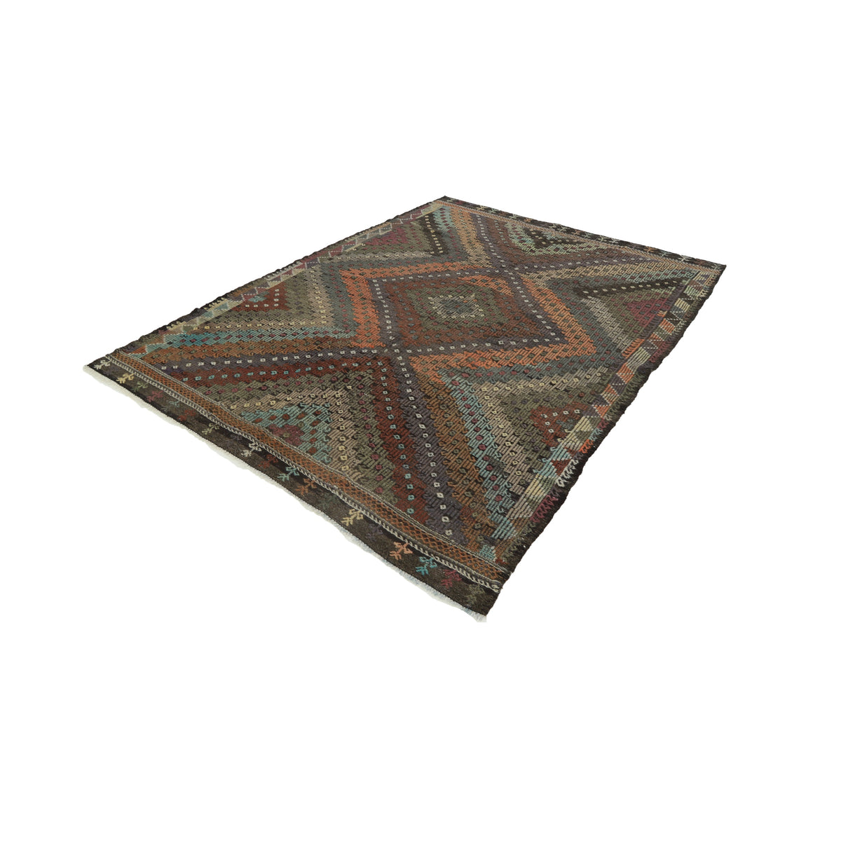 Keniphan - (6'6'' x 8'8'') Vintage Turkish Kilim