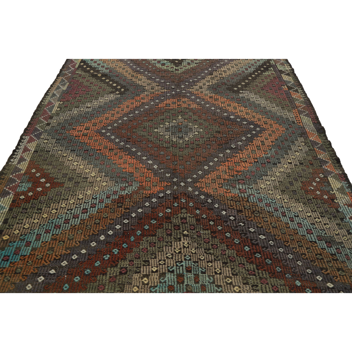 Keniphan - (6'6'' x 8'8'') Vintage Turkish Kilim