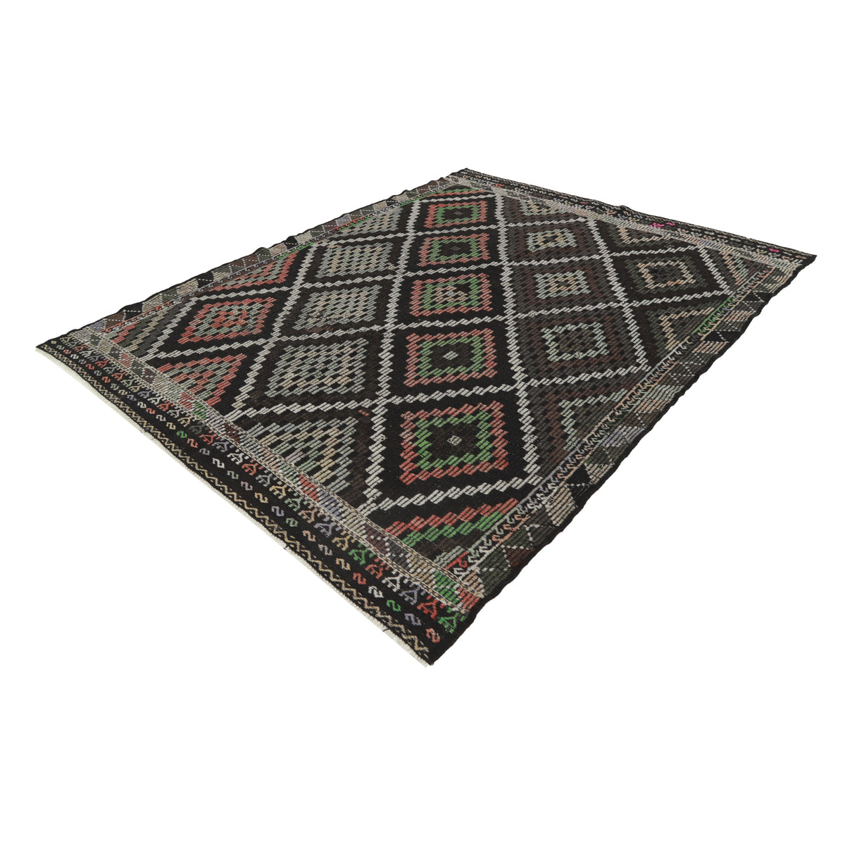 Mantrian - (6'10'' x 8'10'') Vintage Turkish Kilim