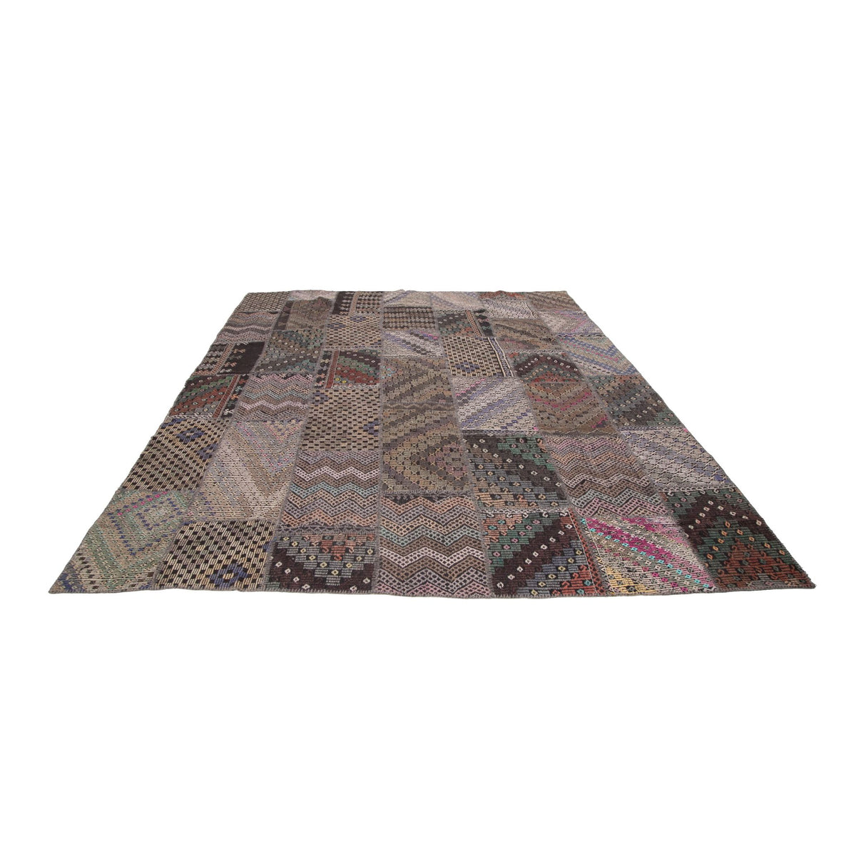 Melangor - (9' x 11'5'') Vintage Turkish Patchwork Kilim