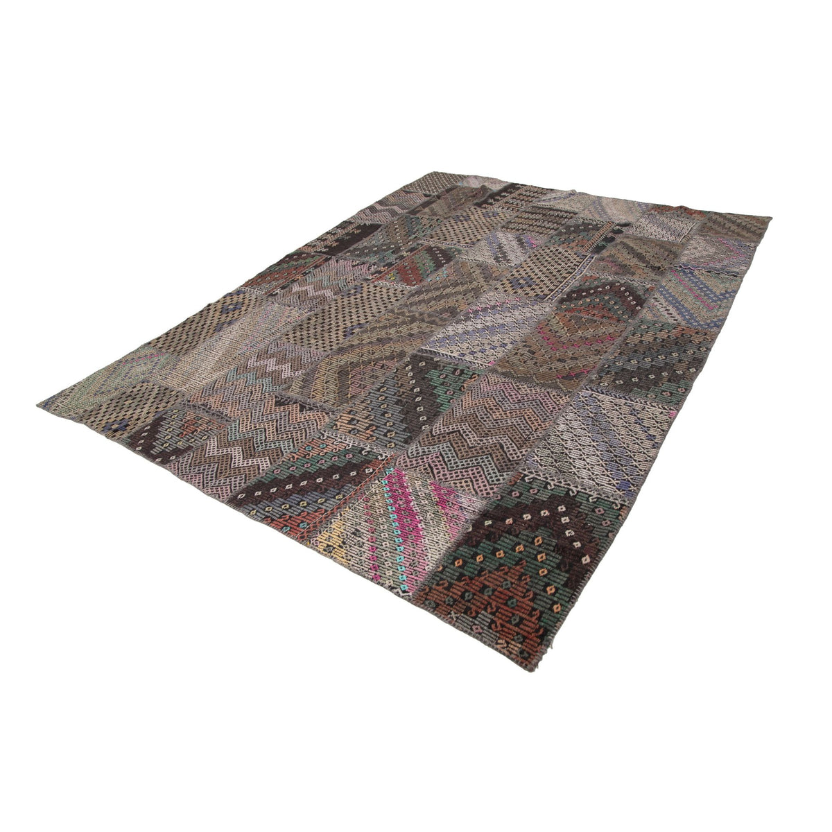 Melangor - (9' x 11'5'') Vintage Turkish Patchwork Kilim