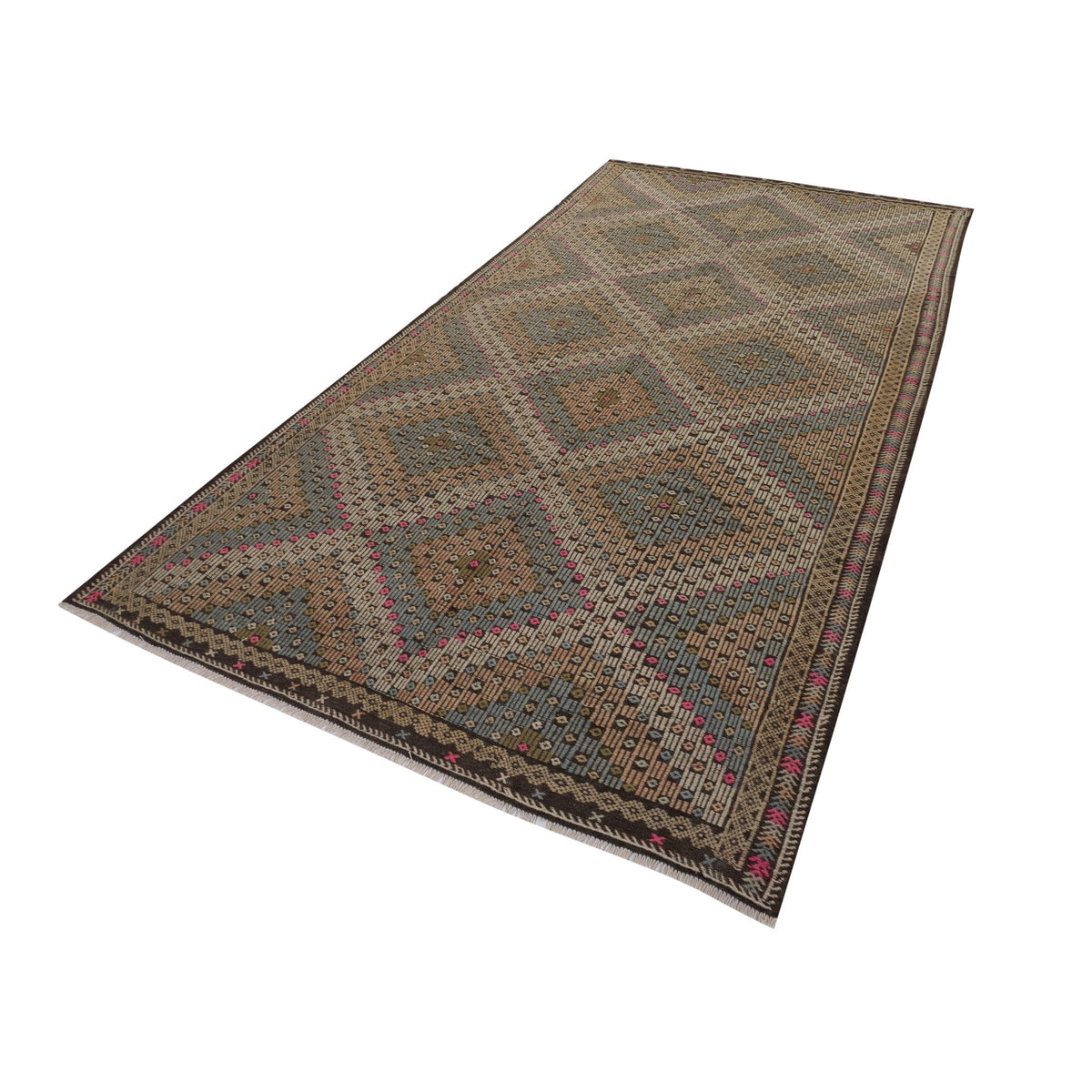 Mareira - (5'8'' x 11'3'') Vintage Turkish Kilim