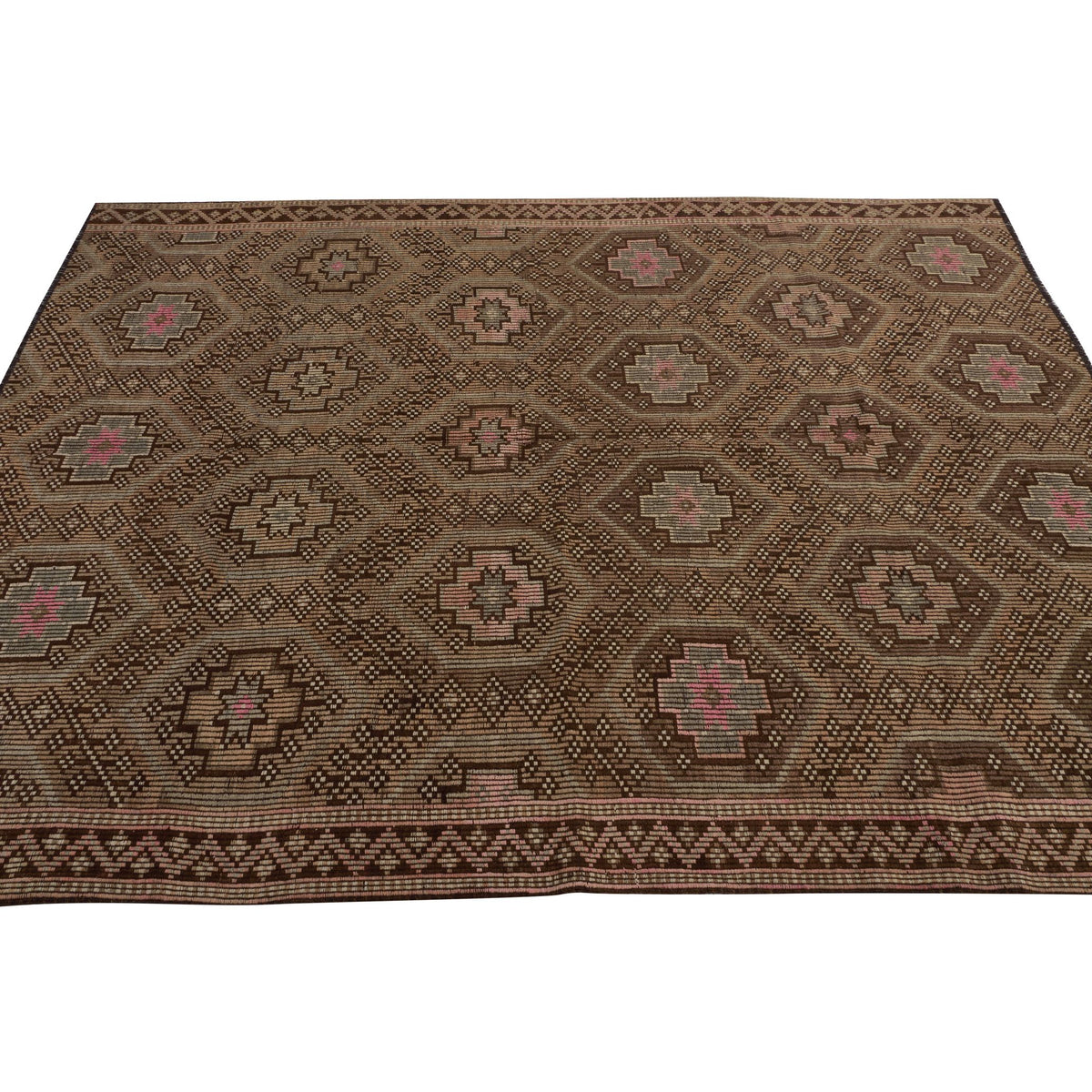 Pakine - (6'4'' x 8'8'') Vintage Turkish Kilim