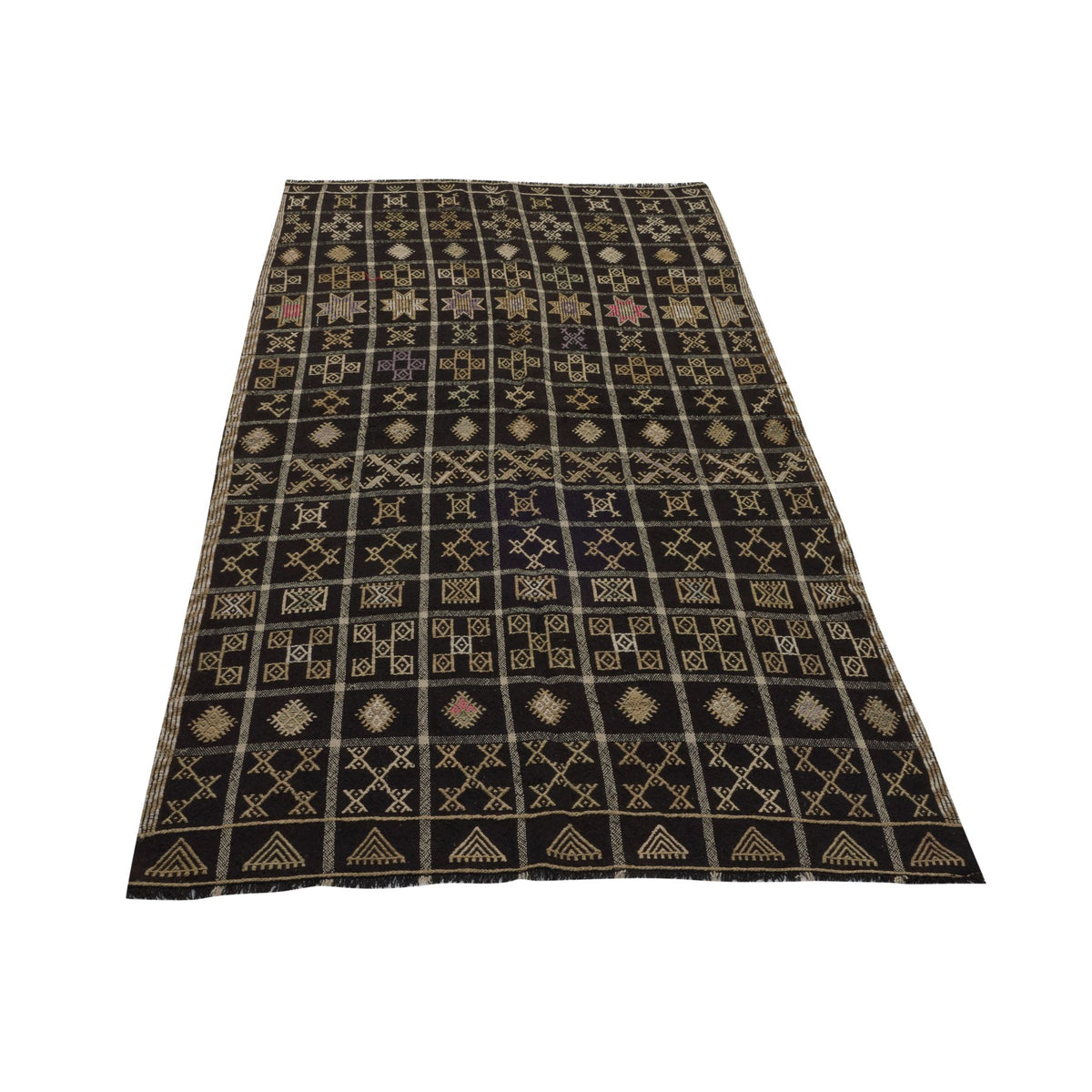 Hemah - (4'3'' x 8'2'') Vintage Turkish Kilim