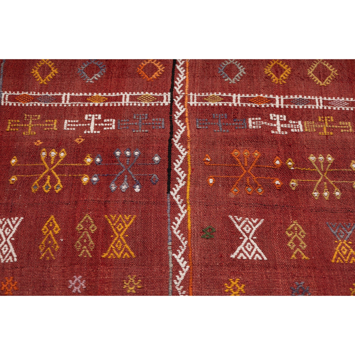 Authentic Flatweave Red Kilim Runner Rug