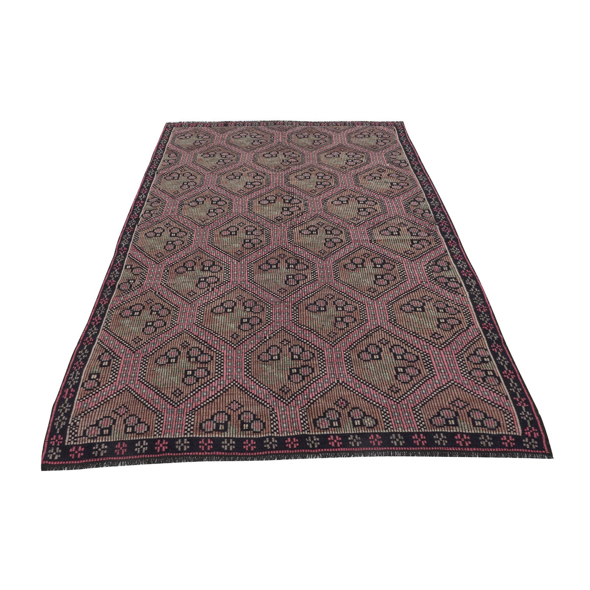 Kabarned - (5'7'' x 8'11'') Vintage Turkish Kilim