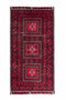 3'9" x 7'5" Vintage Turkish Geometric Red Rug