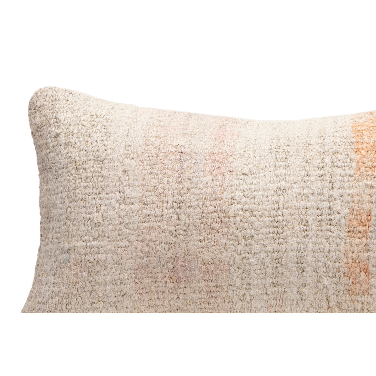 Neutral Handwoven Kilim Throw Pillow Cover 12" x 20"