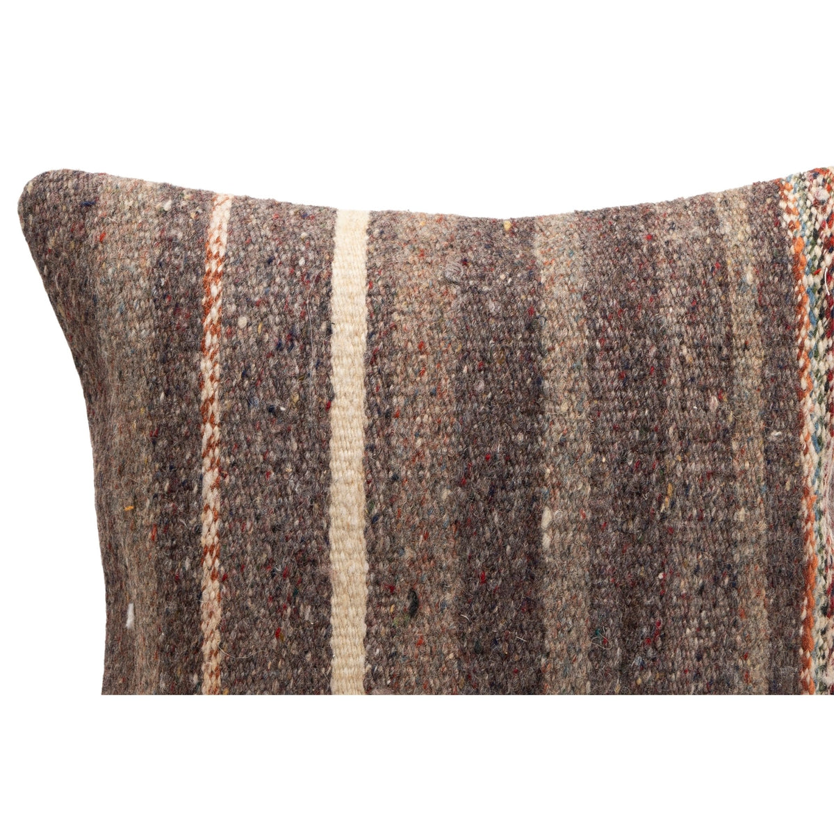 Neutral Brown Kilim Throw Pillow Cover 16" x 16"