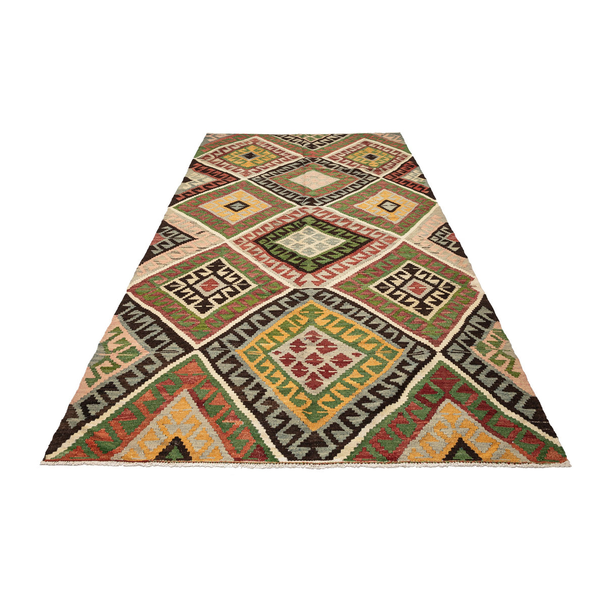 Mandja - (5'7'' x 10'8'') Vintage Turkish Kilim