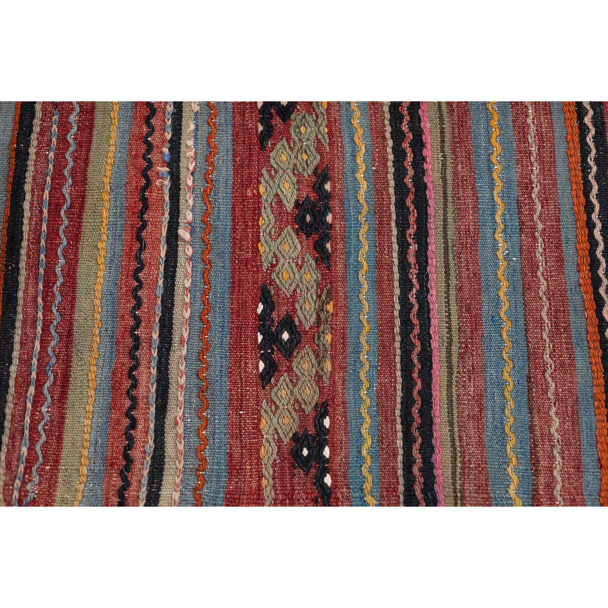 - (3'3'' x 5'6'') Handmade Striped Kilim Rug