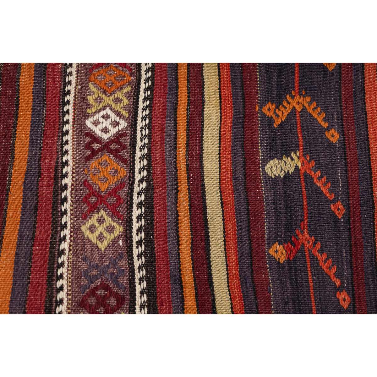 - (4'7'' x 6'9'') Handmade Striped Kilim Rug