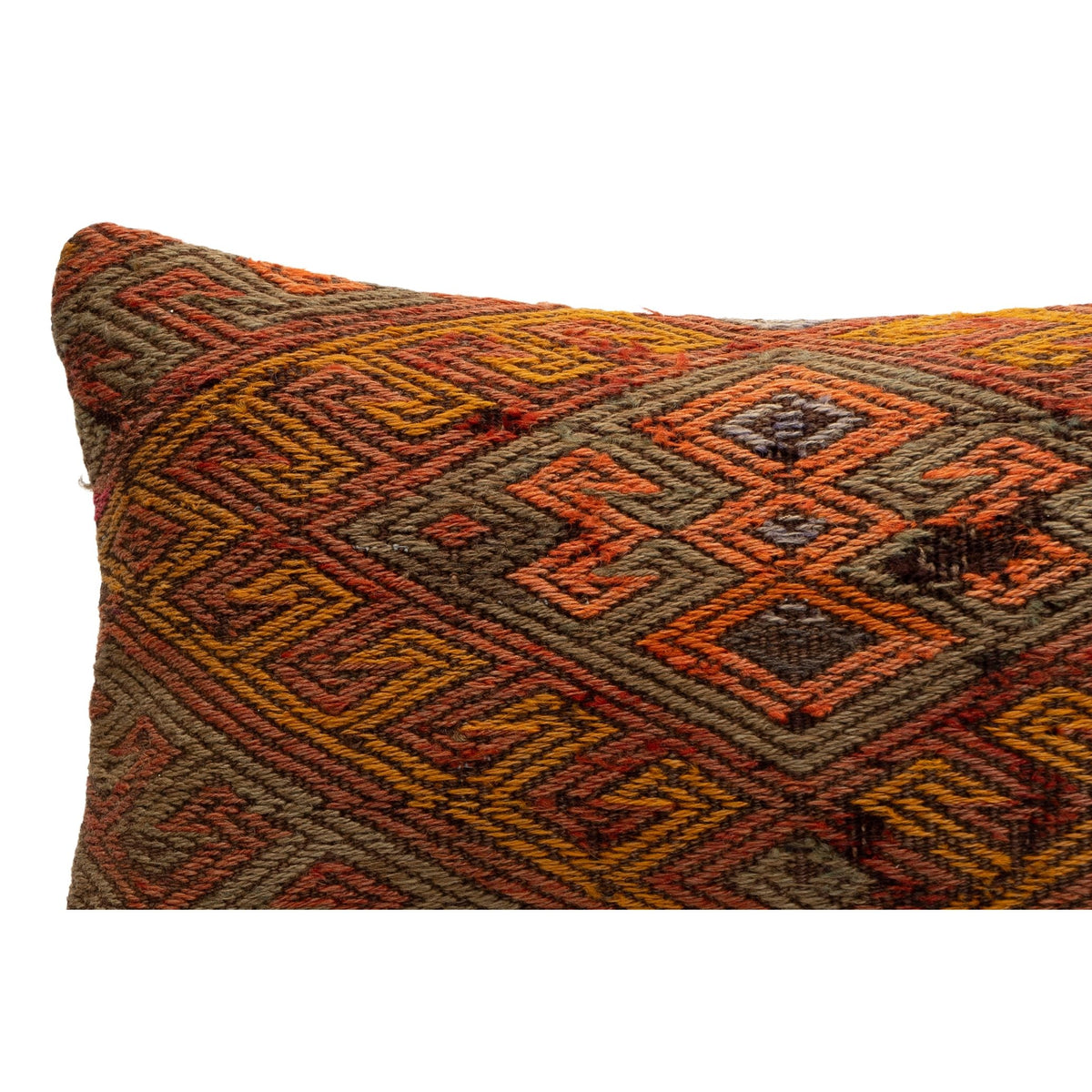 Authentic Geometric Kilim Pillow Case 12" x 20"