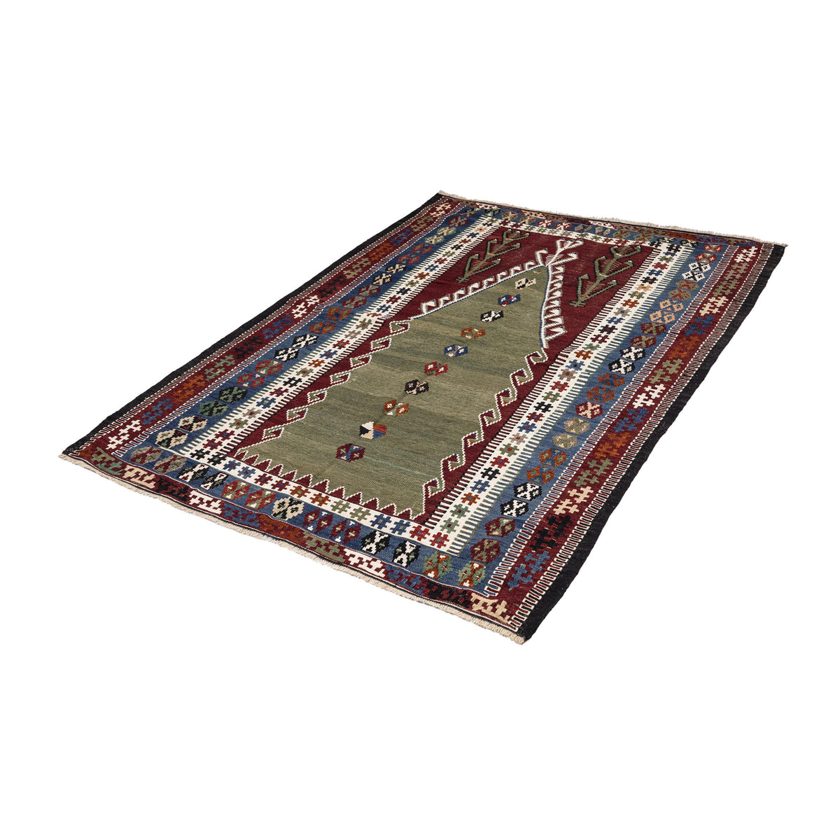 - (4'6'' x 6'2'') Handmade Tribal Kilim Rug