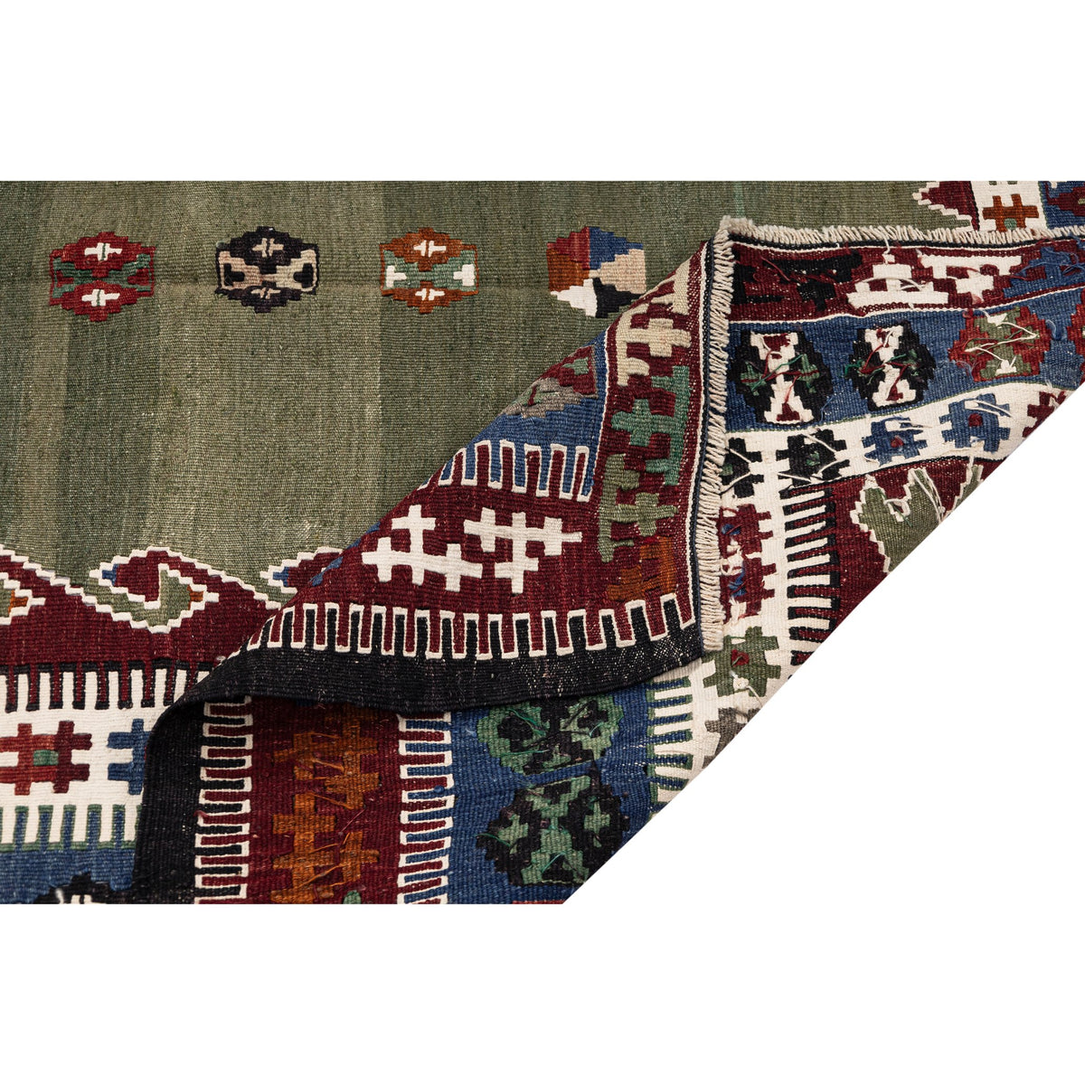 - (4'6'' x 6'2'') Handmade Tribal Kilim Rug