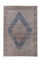 6'7" x 9'10" Neutral Beige Blue Vintage Large Area Rug