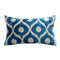 Handmade Ikat Velvet Pillow Cover, 12x20" Lumbar Cushion - Authentic Uzbek Fabric (30x50 cm)