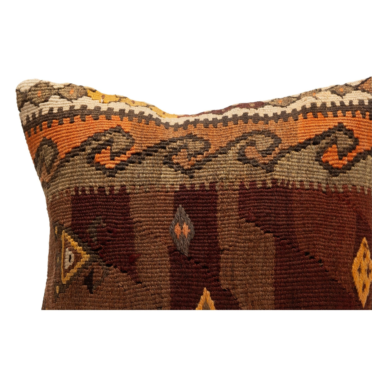 Vintage Handmade Kilim Throw Pillow Case 16" x 16"