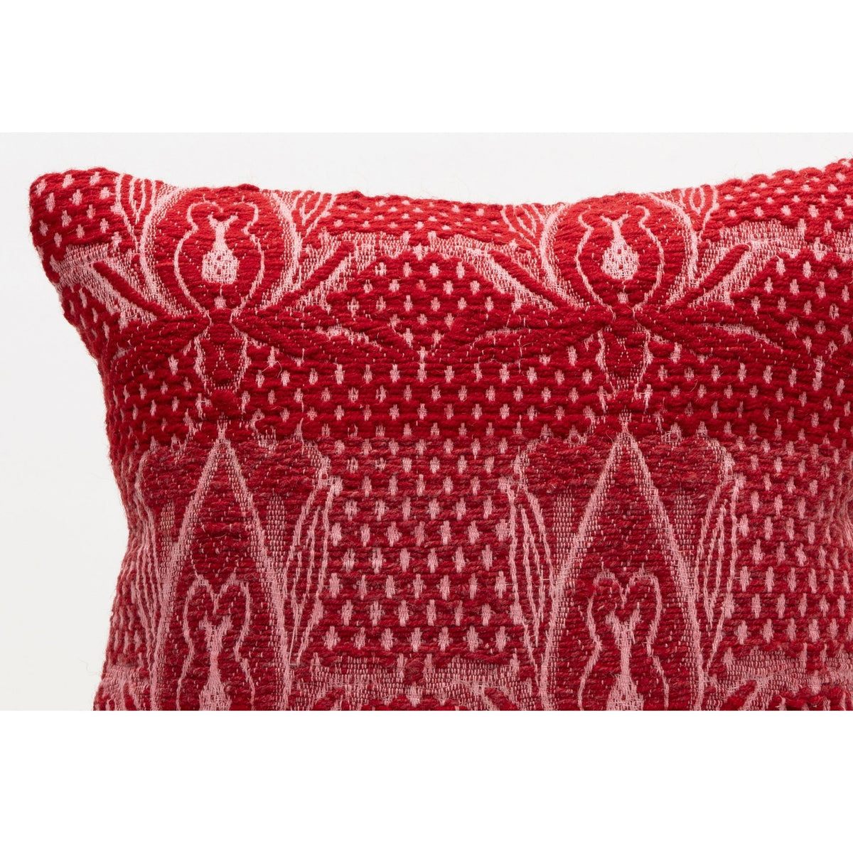 Handwoven Red Kilim Throw Pillow Case 16" x 16"