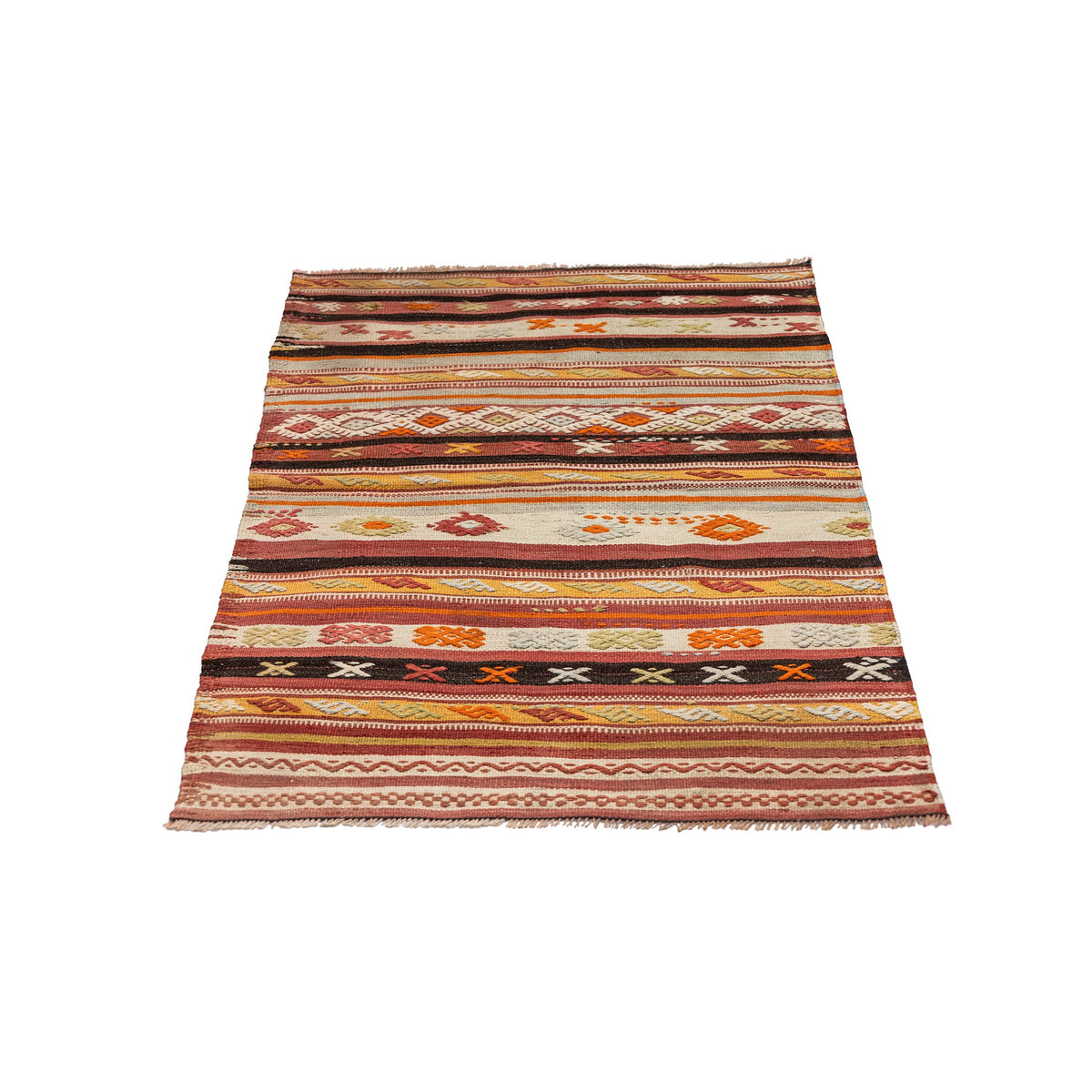 - (2'5'' x 4'3'') Handmade Striped Kilim Rug