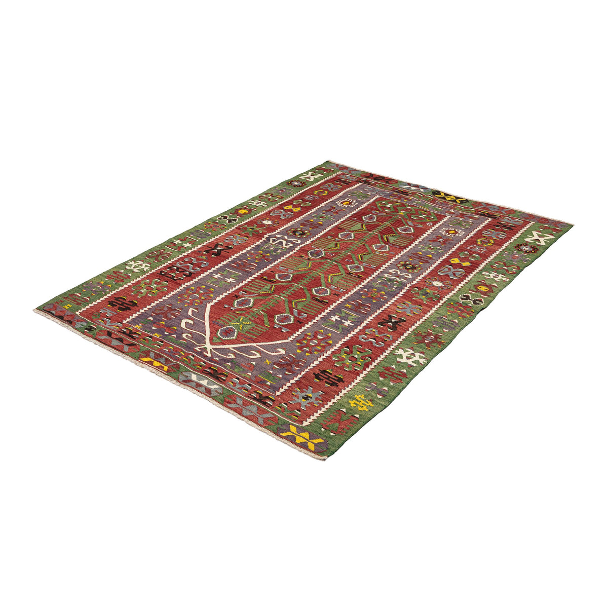 - (4'5'' x 5'11'') Handmade Oushak Kilim Rug