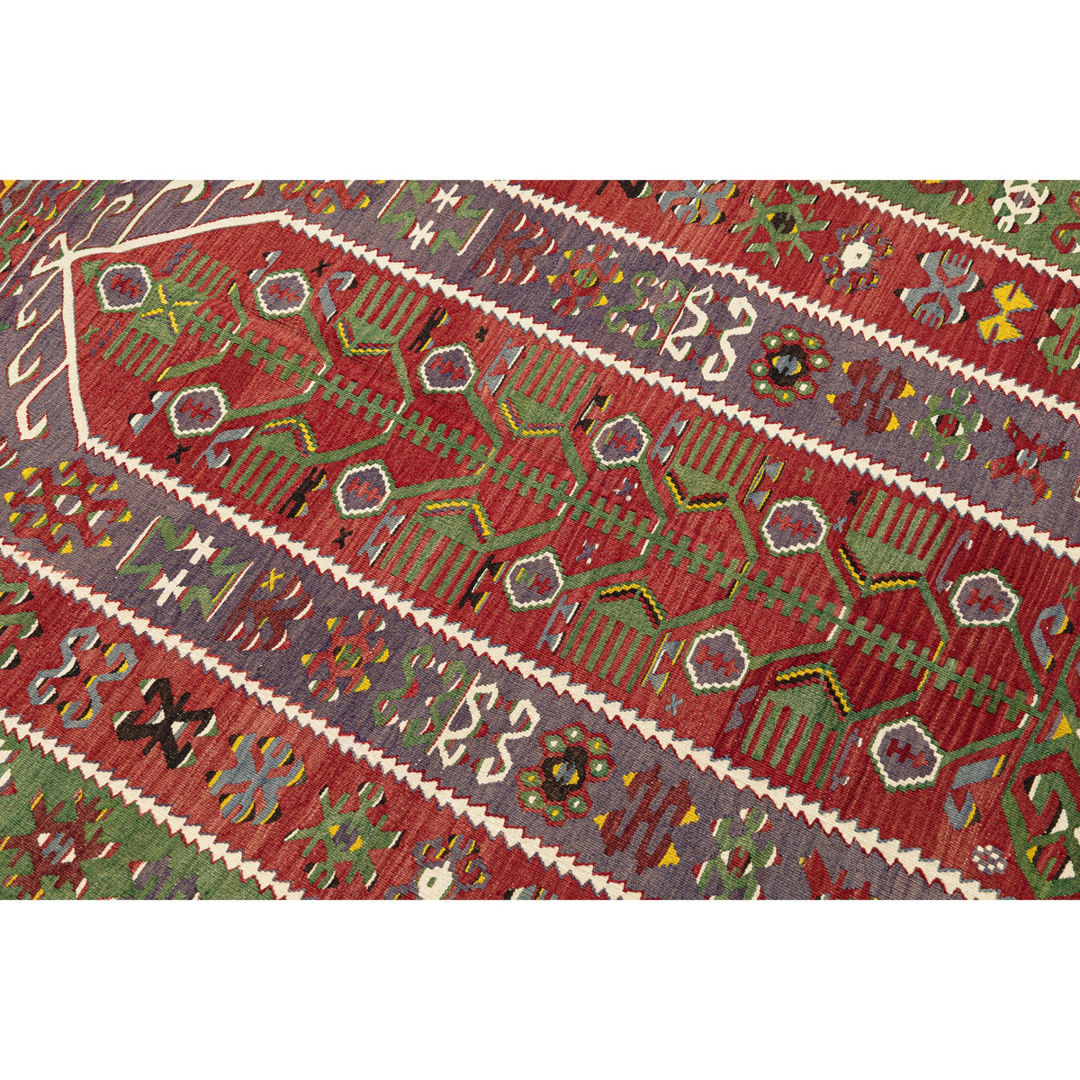 - (4'5'' x 5'11'') Handmade Oushak Kilim Rug