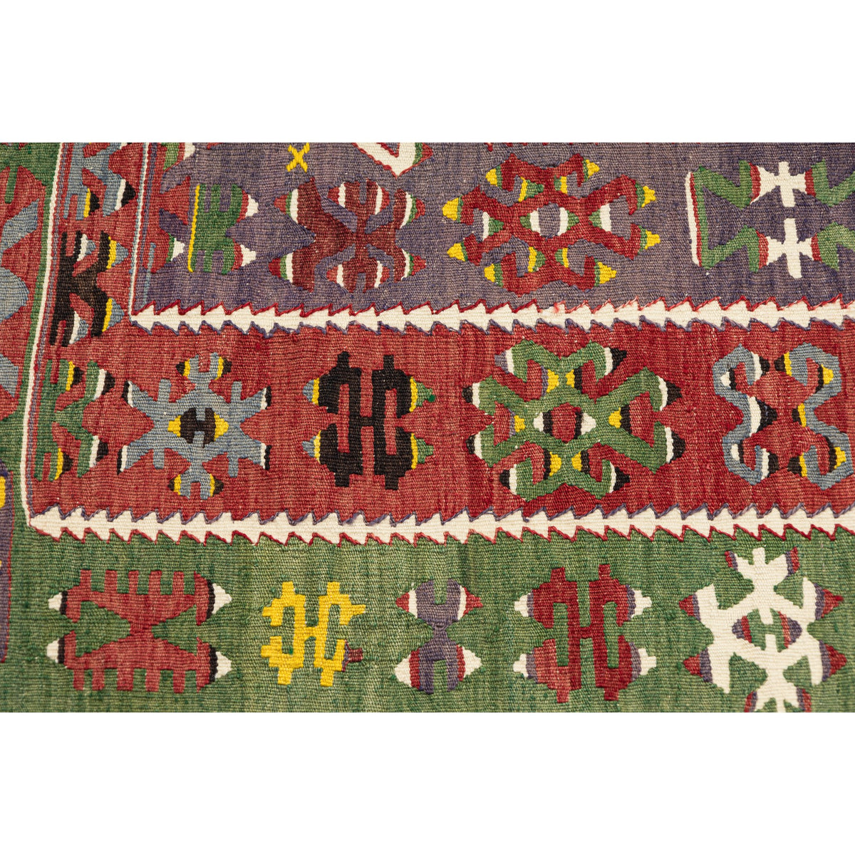 - (4'5'' x 5'11'') Handmade Oushak Kilim Rug