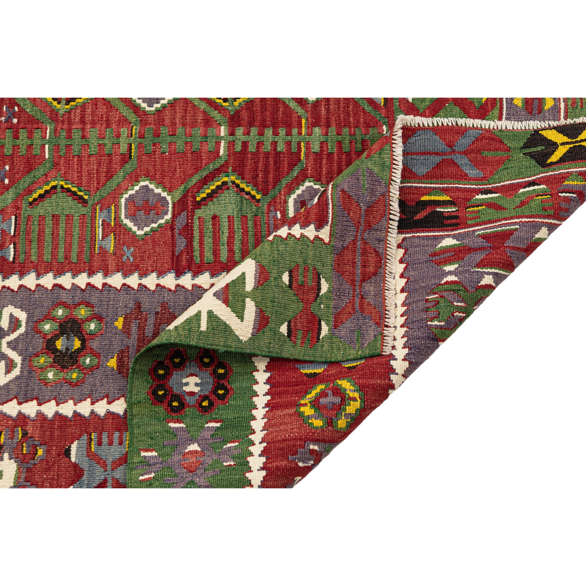 - (4'5'' x 5'11'') Handmade Oushak Kilim Rug