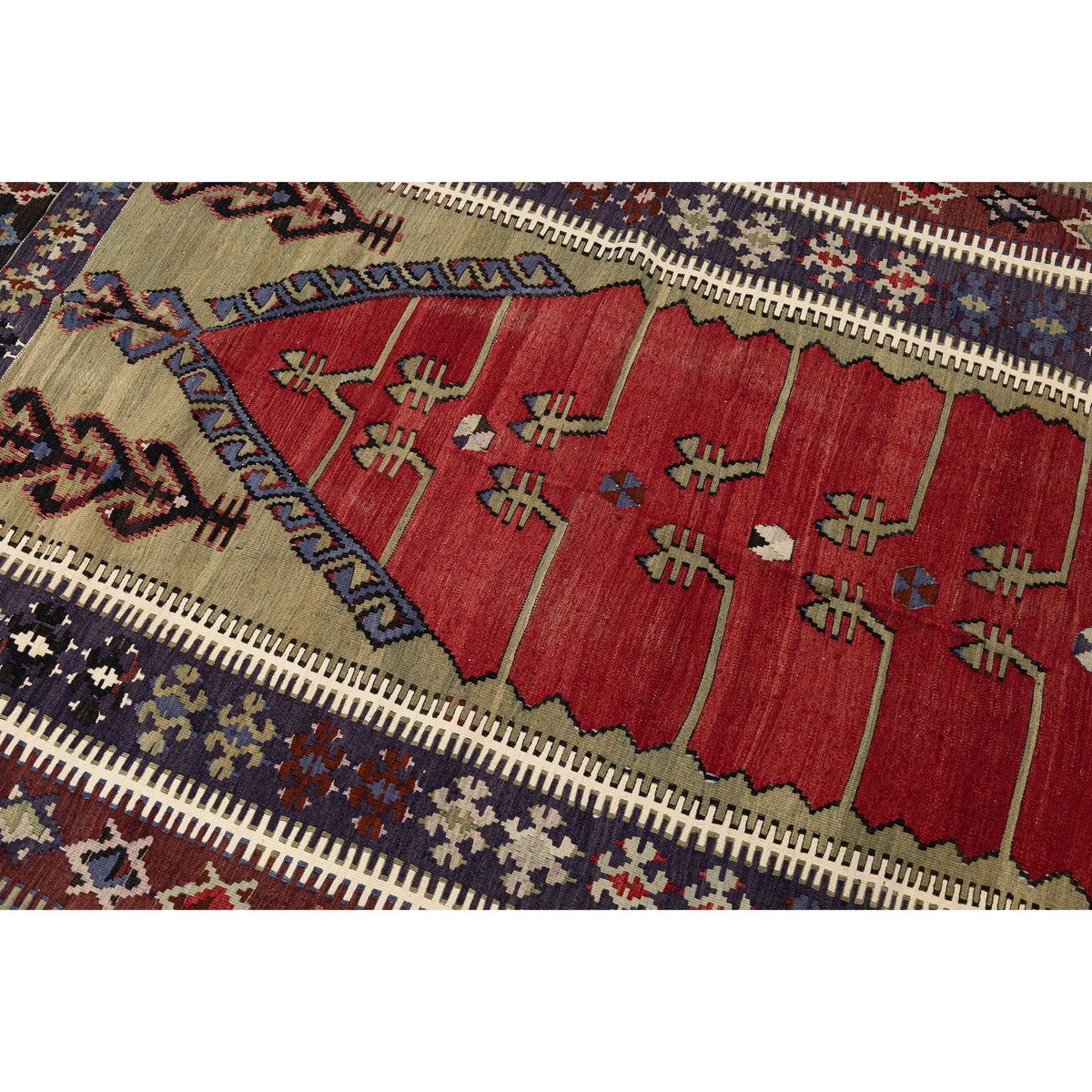 - (4'7'' x 6'4'') Handmade Tribal Kilim Rug