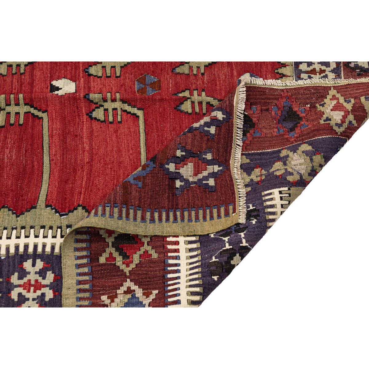 - (4'7'' x 6'4'') Handmade Tribal Kilim Rug