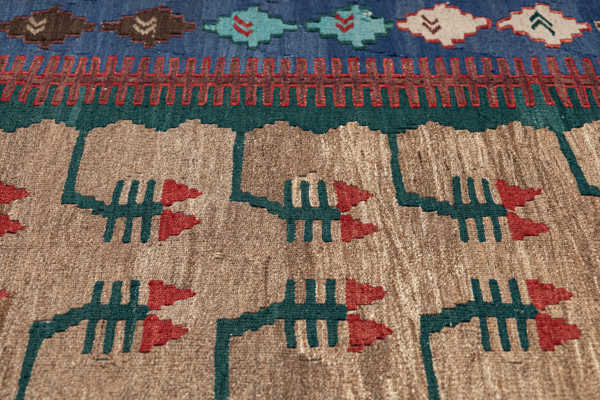 (4'2'' x 6'8'') Wool Flatweave Handwoven Kilim Rugs