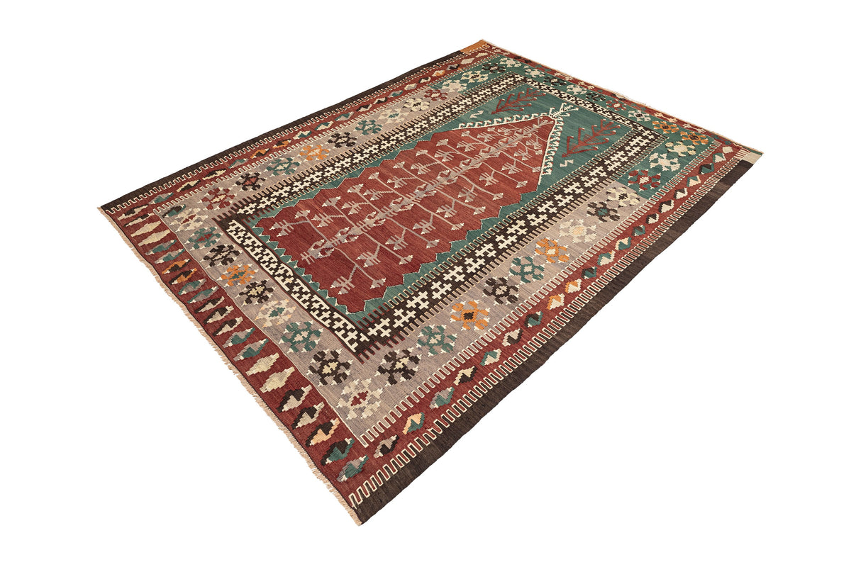 (5'7'' x 7'3'') Wool Flatweave Handwoven Kilim Rugs