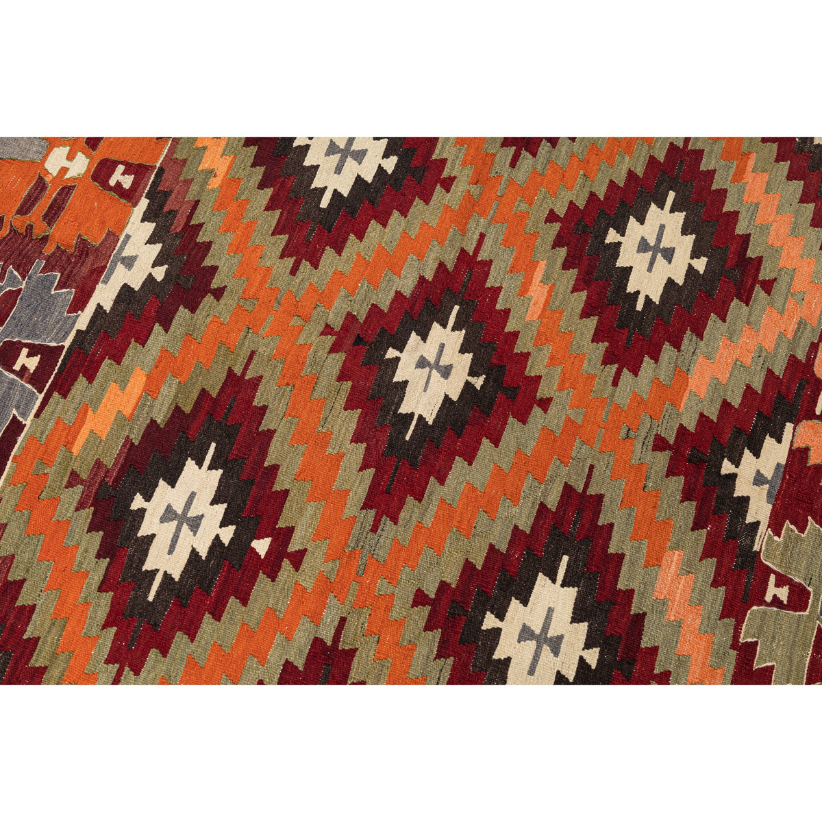 - (3'8'' x 4'10'') Handmade Tribal Kilim Rug