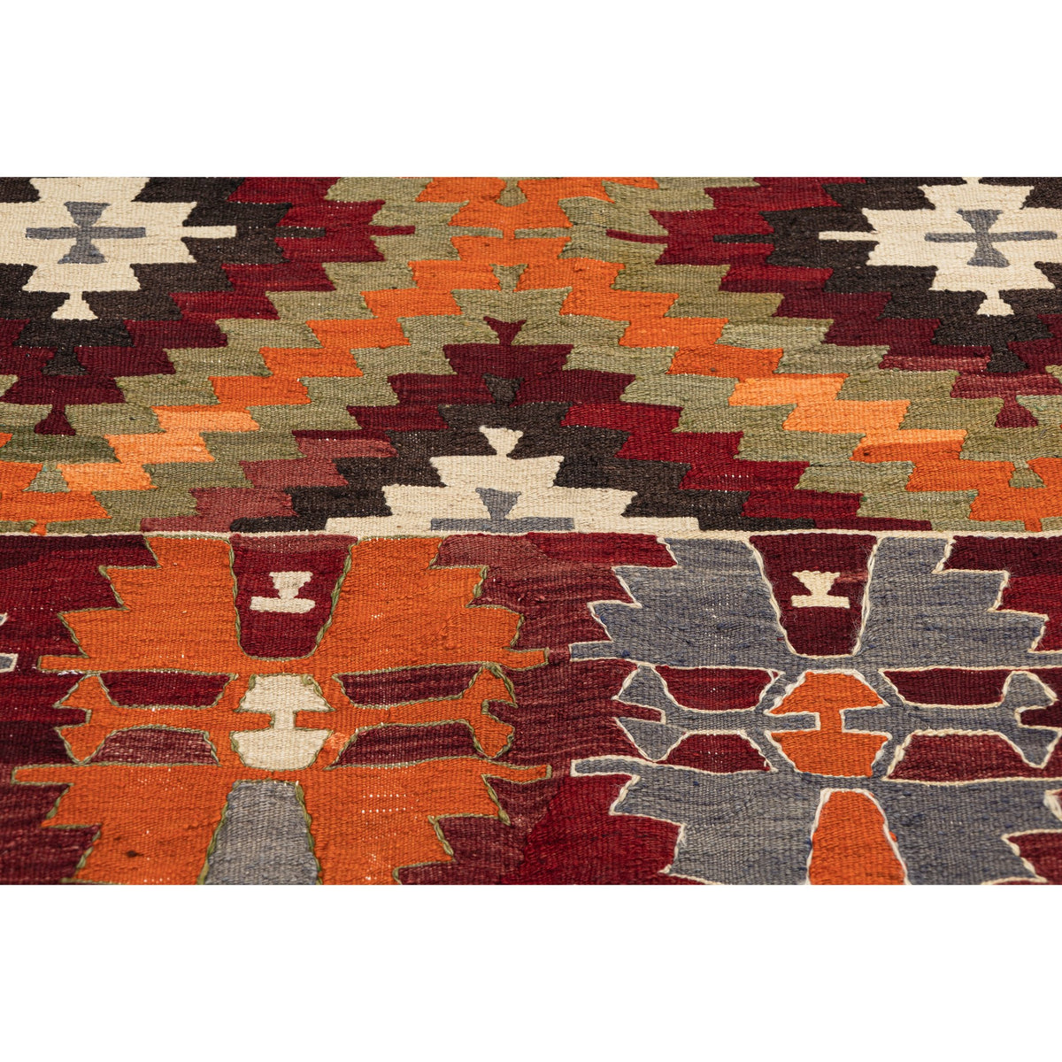 - (3'8'' x 4'10'') Handmade Tribal Kilim Rug