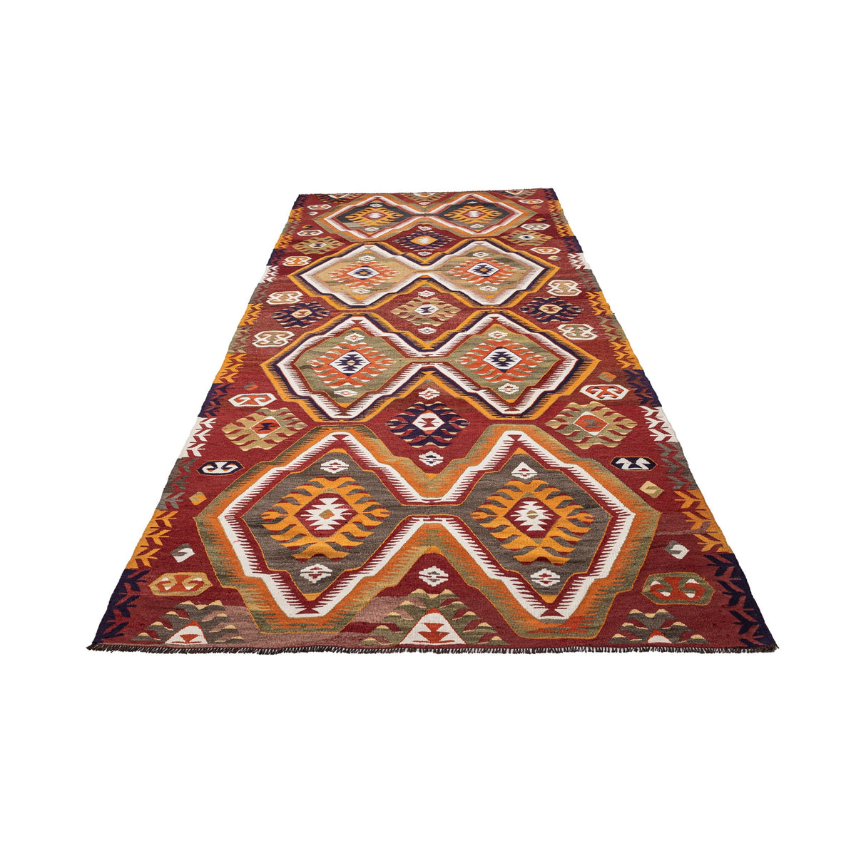 - (5'5'' x 11') Vintage Turkish Kilim