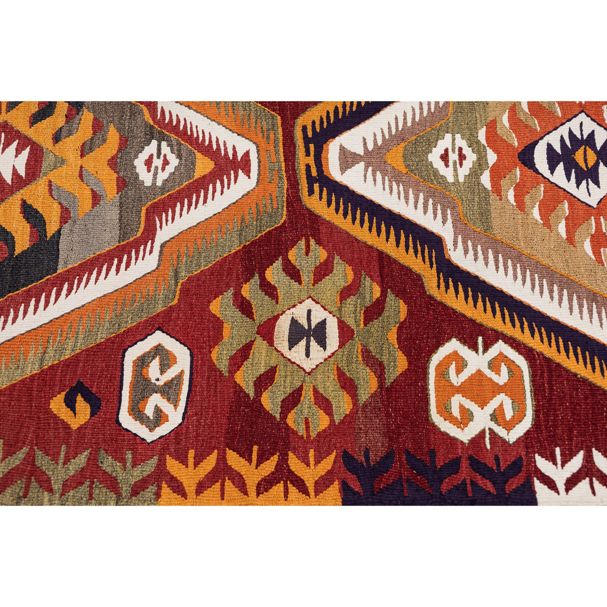 - (5'5'' x 11') Vintage Turkish Kilim