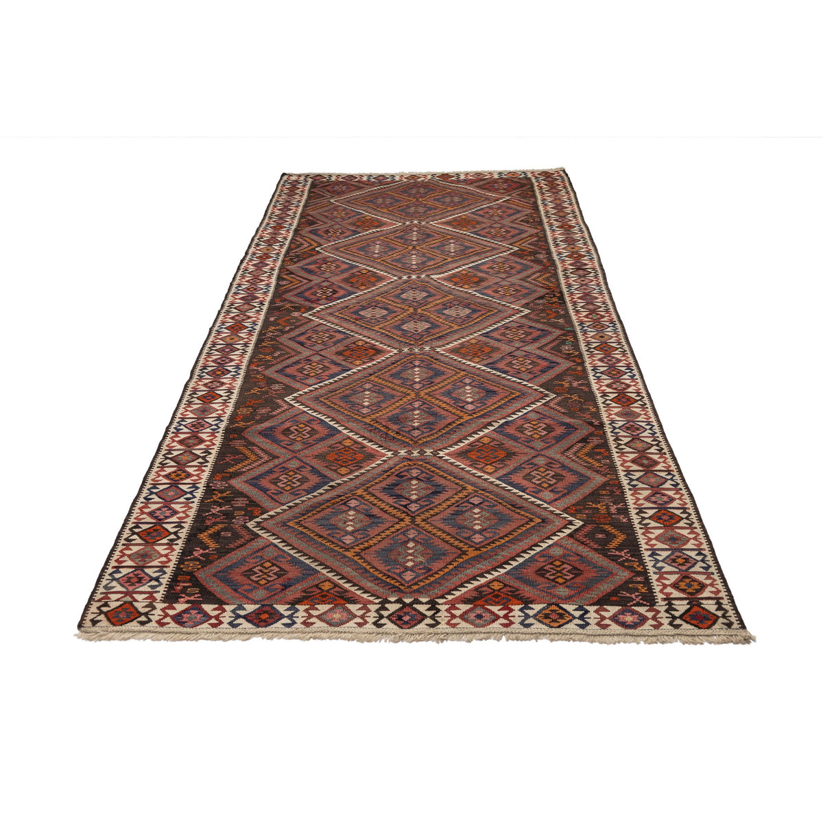 - (4'8'' x 10'1'') Handmade Turkish Kilim Rug