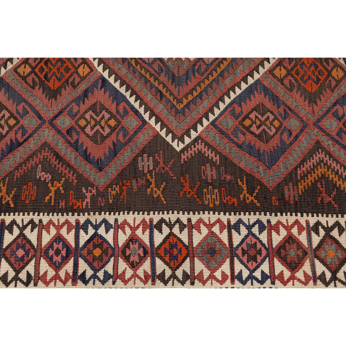 - (4'8'' x 10'1'') Handmade Turkish Kilim Rug