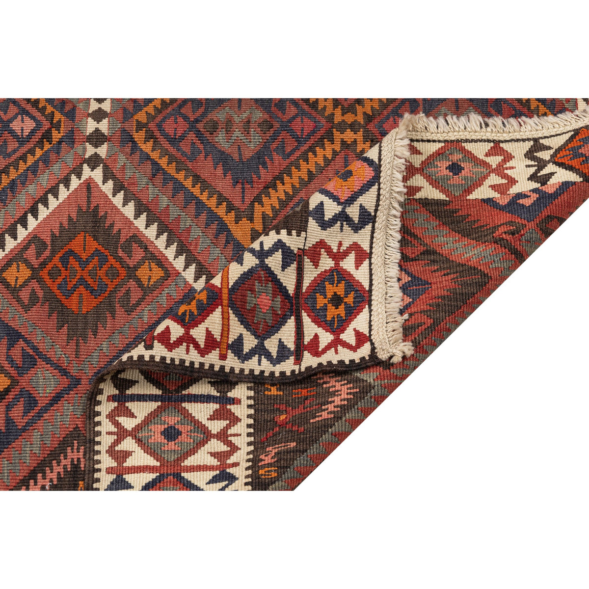 - (4'8'' x 10'1'') Handmade Turkish Kilim Rug