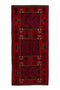 3'8" x 8'7" Handmade Vintage Red Runner Rug