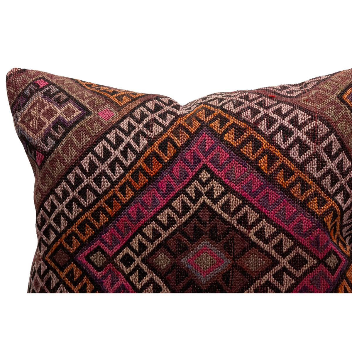 24" x 24" Handwoven Geometric Kilim Cushion Cover